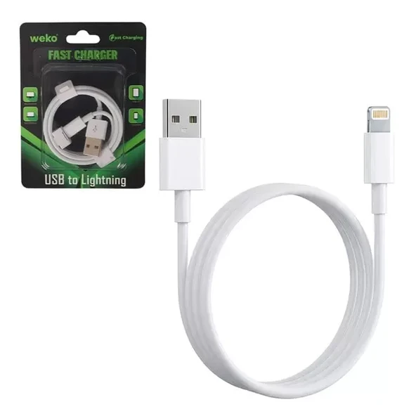 Weko Wk-29905 Beyaz 1 Metre Usb To Lightning Şarj - Data Aktarım Kablosu ürün görseli 1