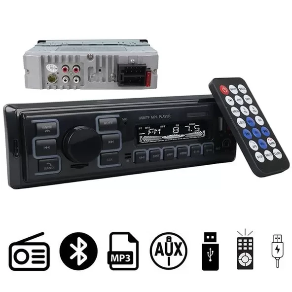 Carstar Cs-970 Çift Usb/Sd/Fm/Aux/Bluetooth Kumandalı Oto Teyp 4X60 Watt ürün görseli 1