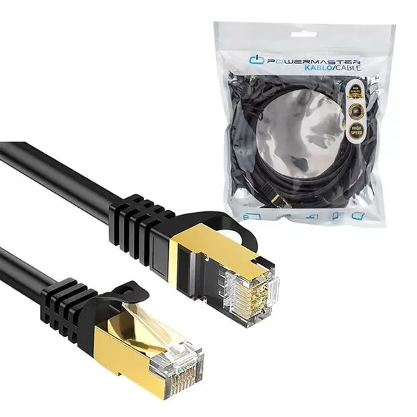 Pmcat75 Siyah Cat7 5 Metre 10Gbps 600Mhz Lan Ethernet Kablosu - Rj45 26Awg Bakır ürün görseli 1