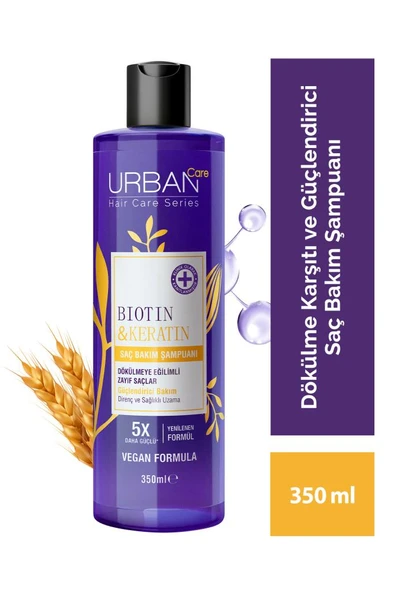 Urban Care Biotin & Keratin Dökülme Karşıtı ve Sağlıklı Uzamaya Yardımcı Saç Bakım Şampuanı-350 ml ürün görseli 1