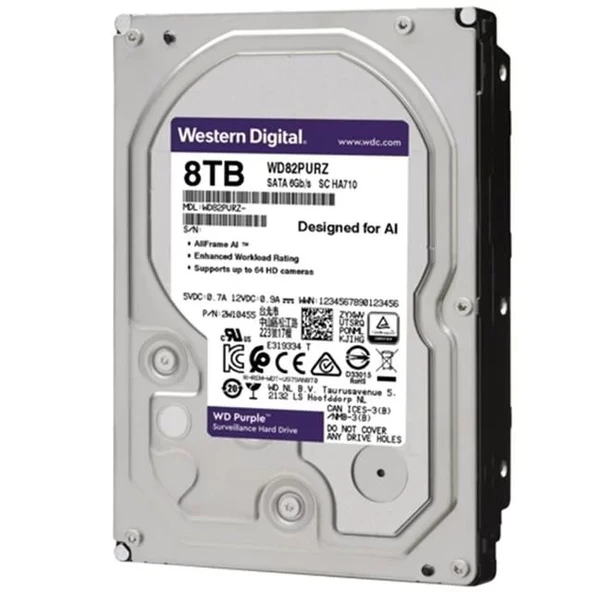 Western Digital Purple 8 Tb Sata 6Gb/S 7/24 Güvenlik Harddisk Wd82Purz ürün görseli 1