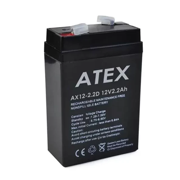 12 Volt 2.2 Amper Dik Kare Akü (70X46X101 Mm) ürün görseli 1