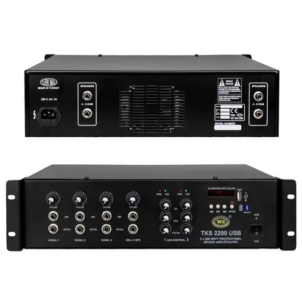 Westsound Tks-2200 2X200 Watt 4 Kanal Stereo Mixer Anfi - Amfi ürün görseli 1