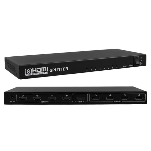 Pm-14218 1 Giriş 8 Çıkış Port 1080P Fhd Hdmı Dağıtıcı Splitter (8'Li Çoklayıcı) ürün görseli 1