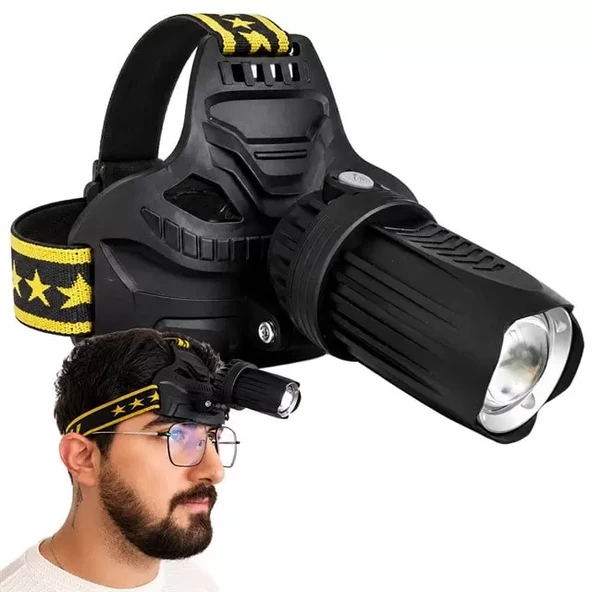 Şarjlı Zoomlu Ledli Kafa Feneri Mx-W643 ürün görseli 1