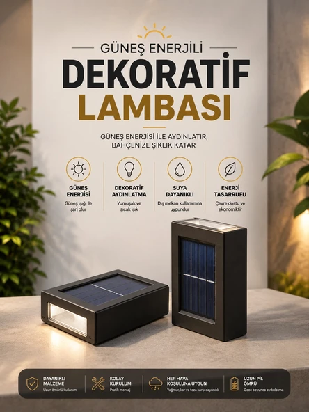 Bahçe Aydınlatması Solar Güneş Enerjili Dekoratik Led Işıklı Lamba ürün görseli 1