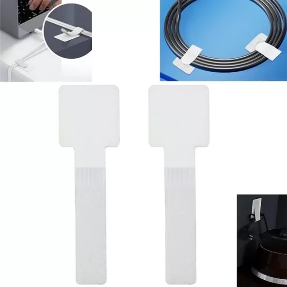 Sn-29137 Beyaz Yapışkanlı 10'Lu Kablo Düzenleyici ürün görseli 1