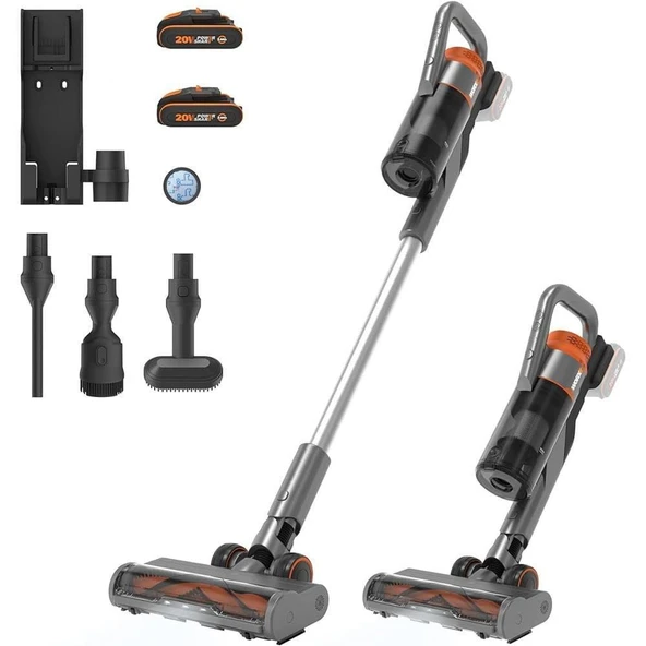 WORX WX038 Çift Akülü Siklonik Sistem Şarjlı Dikey Süpürge 20Volt 2.0Ah. /105Watt ürün görseli 1