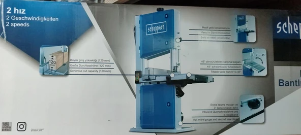 Scheppach HBS261 Şerit Testere Makinası 500 W - Resim 4