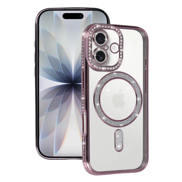 Apple İphone 17 Joke Simli Magneticsafe Kılıf - Pembe ürün görseli 1