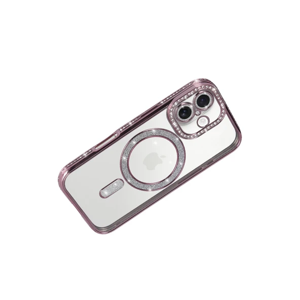 Apple İphone 17 Joke Simli Magneticsafe Kılıf - Pembe - Resim 3
