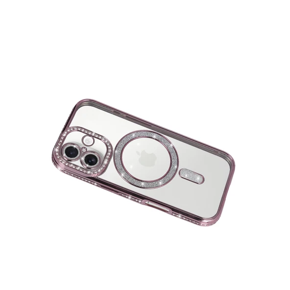 Apple İphone 17 Joke Simli Magneticsafe Kılıf - Pembe - Resim 2