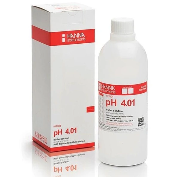 Hanna HI7004L Ph4 Kalibrasyon Solüsyon Çözeltisi 500mL ürün görseli 1