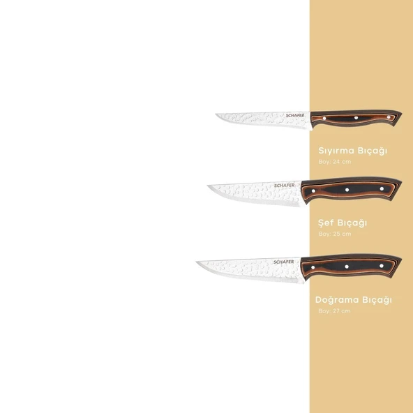 Schafer Prochef Bıçak Seti 3 Parça-Inox 1S5752-14005-INX01 - Resim 6