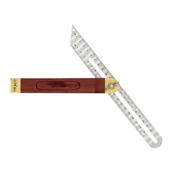 Gül Ağacı Ayarlı Marangoz Gönyesi 7” | Doğal Ahşap Hassas Ölçüm Gönyesi 22 cm | Rox Wood ürün görseli 1