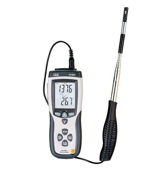 CEM DT-8880 Teleskobik Problu Kızgın Tel Hava Hızı, Debisi ve Sıcaklık Ölçer ürün görseli 1