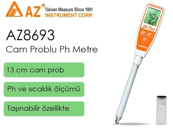 AZ 8693 Cam Problu Ph Metre - Resim 4