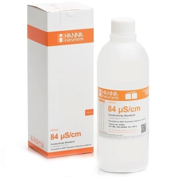 Hanna HI7033L İletkenlik 84µS/cm Kalibrasyon Çözeltisi 500mL ürün görseli 1