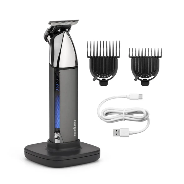 BaByliss Super-X Metal Kirli ve Sakal Kesme Makinesi - Japon Çelik İskelet T-Bıçağı, Lityum İyon Pil, 5 Saat Kablosuz Çalışma Süresi, Su Geçirmez, T996E ile Profesyonel Bakım Aleti ürün görseli 1