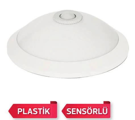Beyaz Tavan Sensörlü Armatür E27 Duylu Güçlü Işık Yönü ile Özel Tasarım SENSÖRLÜ ürün görseli 1