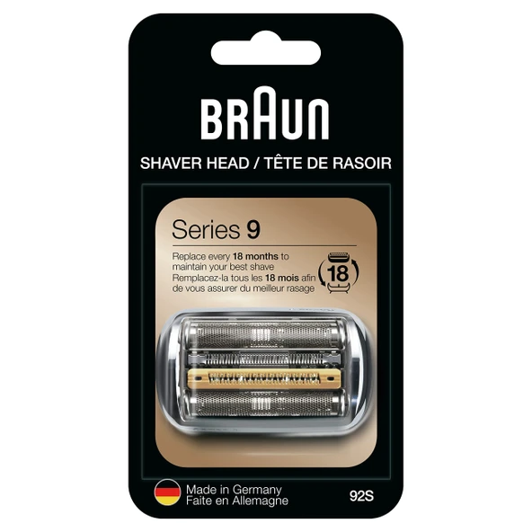 Braun Series 9 Elektrikli Tıraş Makinesi Yedek Başlığı - 92S - Tüm Series 9 Elektrikli Tıraş Makineleri 9290cc, 9291cc, 9370cc, 9293s, 9385cc, 9390cc, 9330s, 9296cc ile uyumludur ürün görseli 1