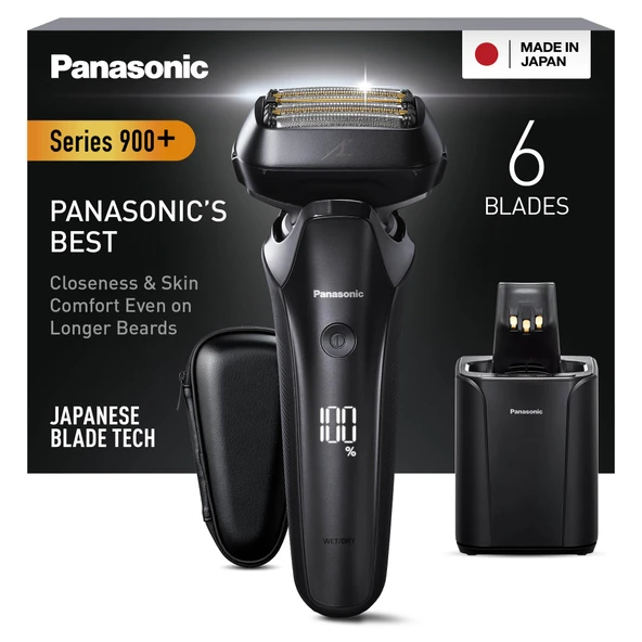 Panasonic Series 900+ ES-LS9A-K803 Erkekler için 6 Bıçaklı Islak ve Kuru Tıraş Makinesi, Sakal Yoğunluk Sensörlü ve Otomatik Temizleme ve Şarj Sistemli Elektrikli Tıraş Makinesi ürün görseli 1