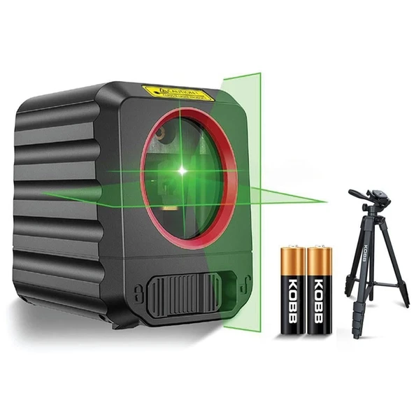 KOBB KBL90GTP Yatay ve Dikey Otomatik Hizalamalı Yeşil Çapraz Çizgi Lazer Distomat 30 mt + Tripod ürün görseli 1