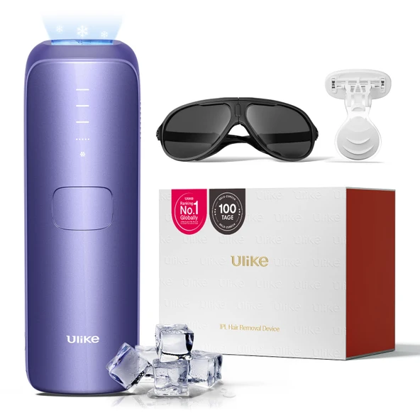 Ulike Air 3 IPL cihazları evde yüz ve vücut için epilasyon, lazer epilasyona alternatif, ağrısız, uzun süreli sonuçlar için safir buz soğutma sistemli, mor ürün görseli 1