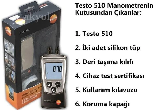 Testo 510 Manometre Fark Basınç Ölçer - Resim 4