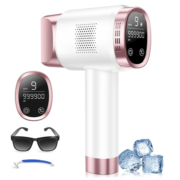 21J IPL Cihazı 8°C Buz Soğutma Sistemli Epilasyon, Lazer Epilasyon 9 Seviye ve 600 NM Kırmızı Işık, Kadın Erkekler için LCD Dokunmatik Ekran IPL Epilasyon Cihazı, Yüz Kol Bikini Bölgesi Gövde, Gül ürün görseli 1