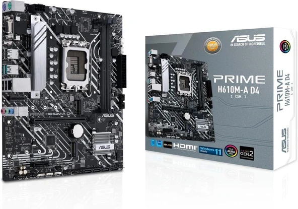 Asus Prime H610M-A D4-CSM Intel LGA1700 DDR4 Micro ATX Anakart Outlet ürün görseli 1