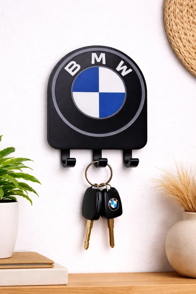 BMW Logolu Anahtar Askılığı – Duvar Tipi Anahtarlık Askısı 96x112mm ürün görseli 1