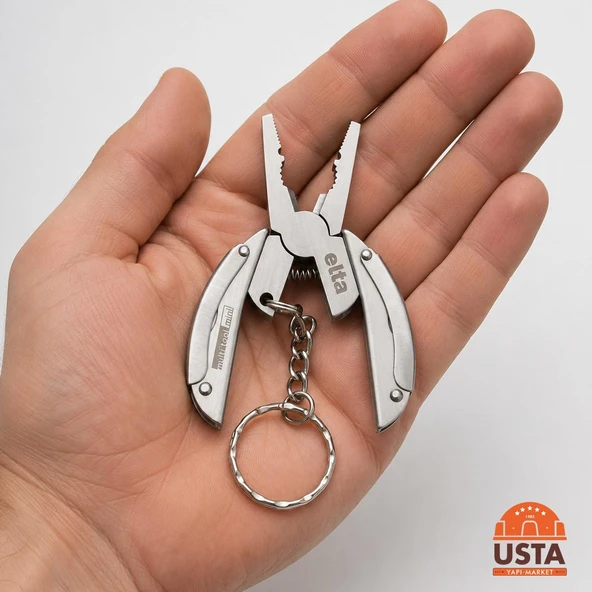 Elta MultiTool Mini 75 mm 7 Fonksiyonlu Paslanmaz Çelik Çok Amaçlı Anahtarlık ürün görseli 1