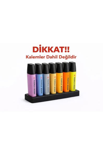 2 Adet 6’lı Kalem Standı Organizer | Sert Plastik Masaüstü Kalemlik | Renk Seçenekli Minimal Tasarım ürün görseli 1