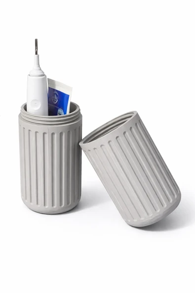 Taşınabilir Çok Amaçlı Silindir Organizer | Sert Plastik Diş Fırçası Kutusu & Makyaj Taşıma Kabı | ürün görseli 1