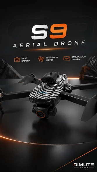 MSYELEKTRONİK Dimute Shop S9 Aerial Drone Hd 4K Kamera Brushless Motor 3000MAH Batarya ürün görseli 1