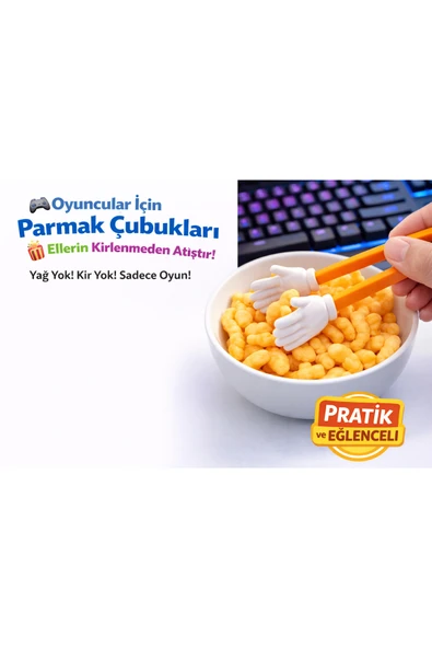 ? Oyuncular İçin Parmak Çubukları | Gaming Snack Aparatı | Eller Kirlenmeden Atıştır | Sert Plastik ürün görseli 1