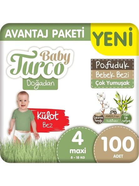 BABY TURCO DOĞA KNL AVANTAJ KLT MAXİ 100x2 Koli fiyatı ürün görseli 1