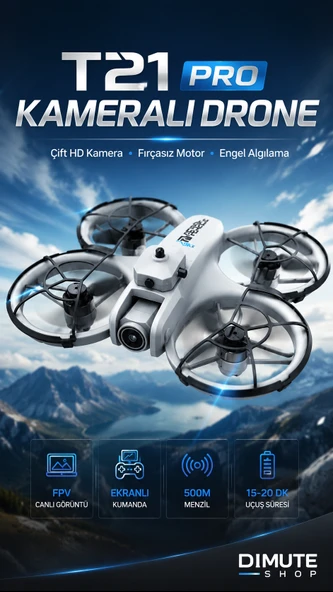MSYELEKTRONİK T21 Pro Kameralı Drone Çift Hd Kamera Fpv Fırçasız Motor Engel Algılamalı ürün görseli 1
