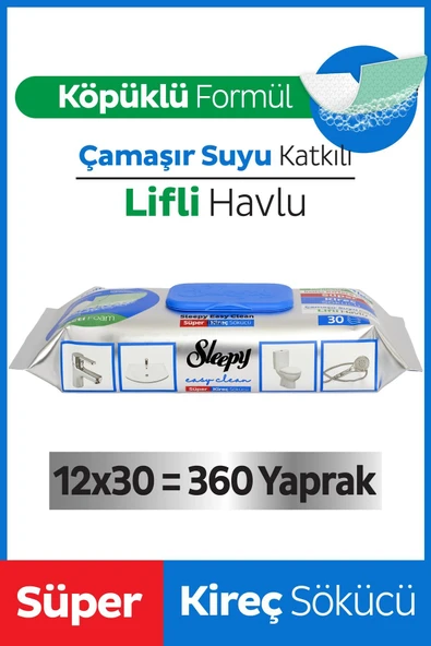 SLEEPY YÜZEY TEM KİREÇ SÖKÜCÜ 12X30KRK Koli Fiyatı ürün görseli 1