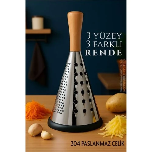 El Rendesi - Konik Tip Ergonomik 3 Taraflı Profesyonel 304 Paslanmaz Çelik 722920 ürün görseli 1