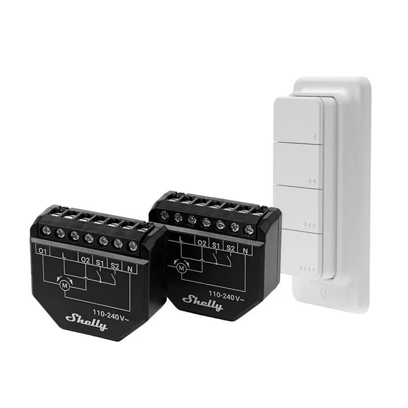 Shelly Shutter X2 + Blu Rc Button 4 Pack ürün görseli 1