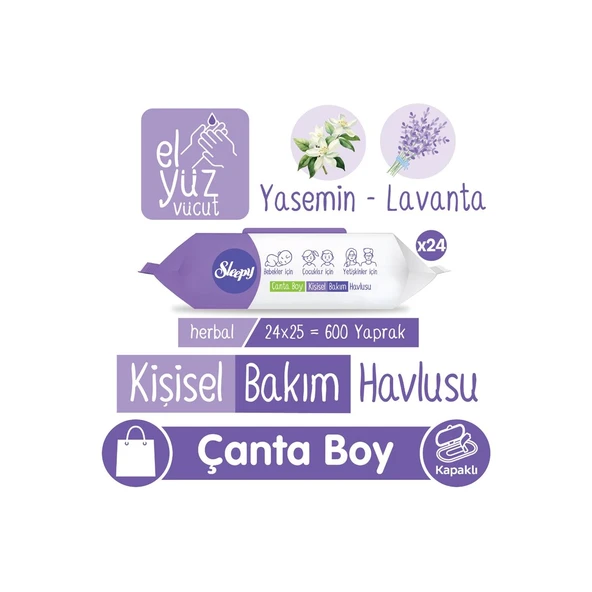 SLEEPY KİŞİSEL BAKIM HAVLUSU HERBAL 24x25 Koli Fiyatı ürün görseli 1
