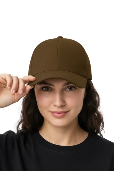 Quatex Basic Şapka - Kahverengi %100 Pamuk Gabardin Unisex Model ürün görseli 1