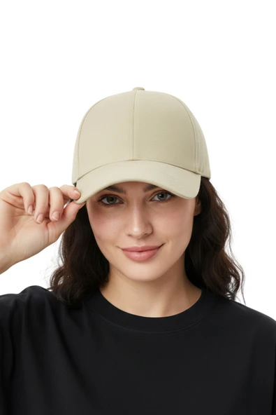 Quatex Basic Şapka - Krem %100 Pamuk Gabardin Unisex Model - Resim 2