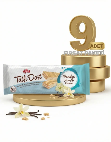 Afia Tatlı Dost Vanilya Kremalı Gofret 9x140 Gr - Resim 2