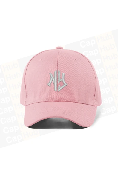 Quatex Nakışlı Beyzbol Şapka - Pembe Renk %100 Pamuk Gabardin Unisex Model Şapka ürün görseli 1