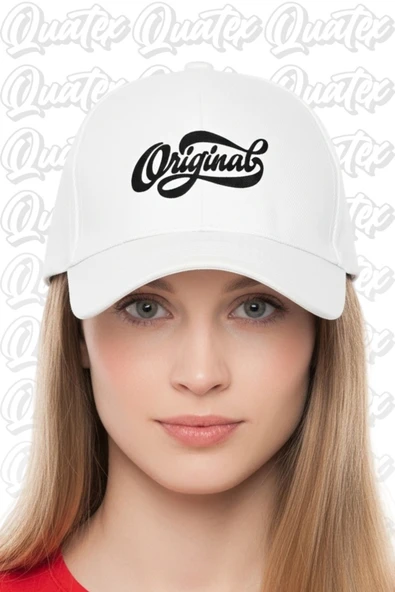 Quatex Original Nakışlı Beyaz Spor Unisex Şapka A+ Kalite Ürün ürün görseli 1