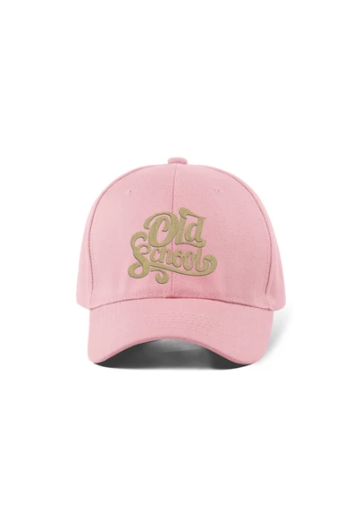 Quatex Old School Nakışlı Şapka – Pembe %100 Pamuk Gabardin Unisex Model ürün görseli 1