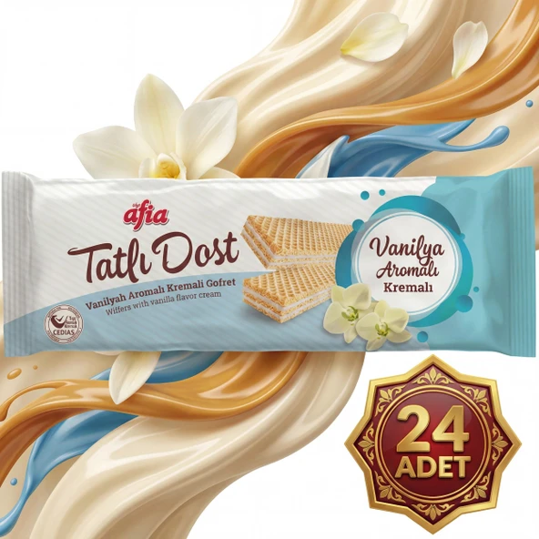Afia Tatlı Dost Vanilya Kremalı Gofret 24x140 Gr - Resim 5